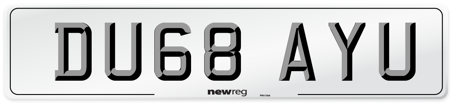 DU68 AYU Number Plate from New Reg
